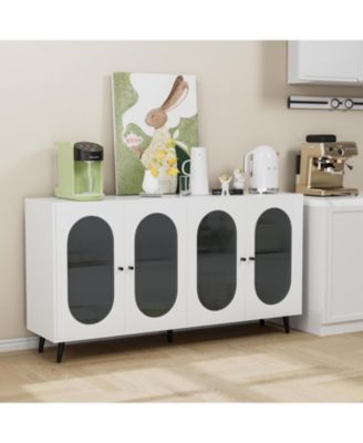 Freestanding Storage Accent Cabinet with Acrylic Doors