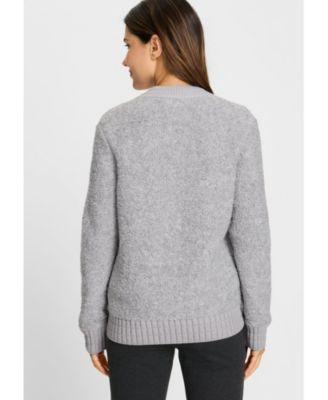 Women's Boucle Zip Front Cardigan