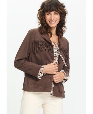 Faux Suede Fringe Jacket