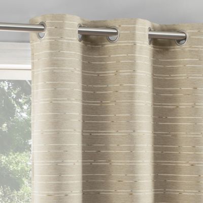 Drayton Slub Detail Magnetic Closure 100% Blackout Grommet Curtain Panel Pair