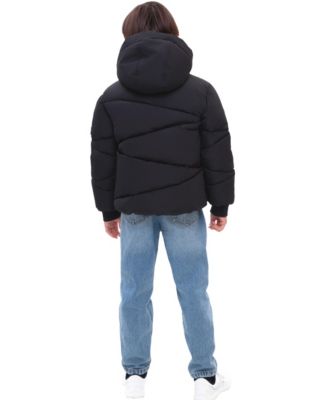 Boys Cozy Grid Puffer Jacket
