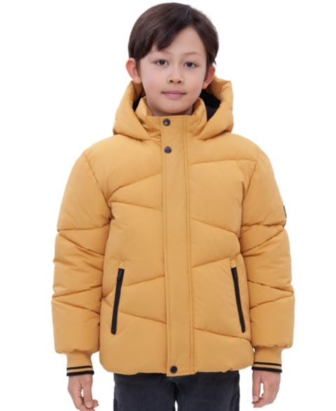 Куртка Rokka&Rolla Cozy Grid Puffer Jacket для мальчиков, цвет: Янтарный жёлтый