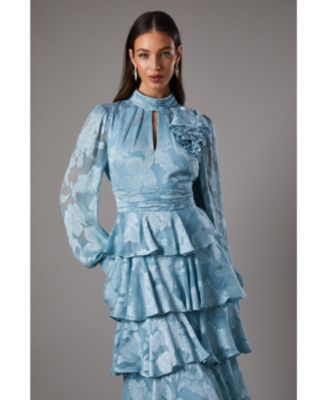 Women's Jacquard Tiered Maxi Dress