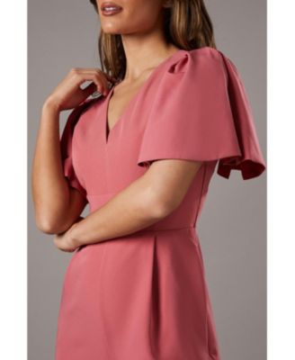 Women's Flutter Sleeve Plunge Jumpsuit