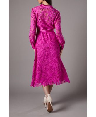 Women's Lace Long Sleeve Shirt Dress