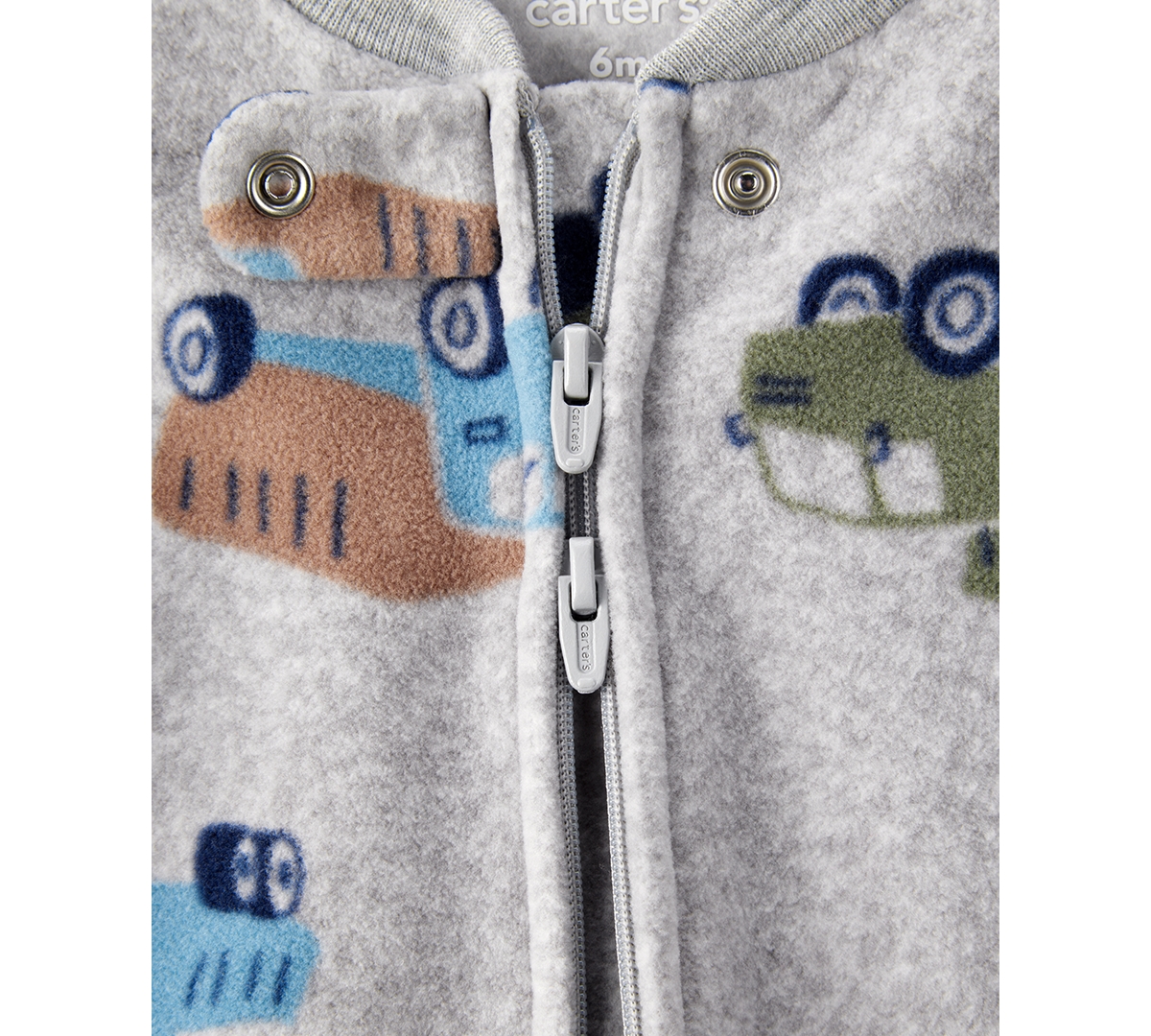 Carter's Baby Girls 2-way Zip Sleep And Play Coverall In Gray