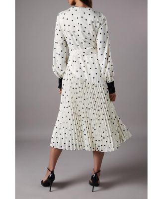 Long Sleeve Pleated Midi Dress