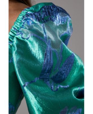 Bubble Sleeve Jacquard Dress