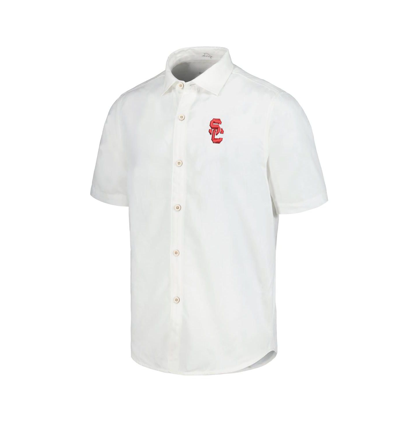 Мужская рубашка Tommy Bahama White USC Trojans Coconut Point Palm Vista IslandZone Camp Button-Up — фото 2