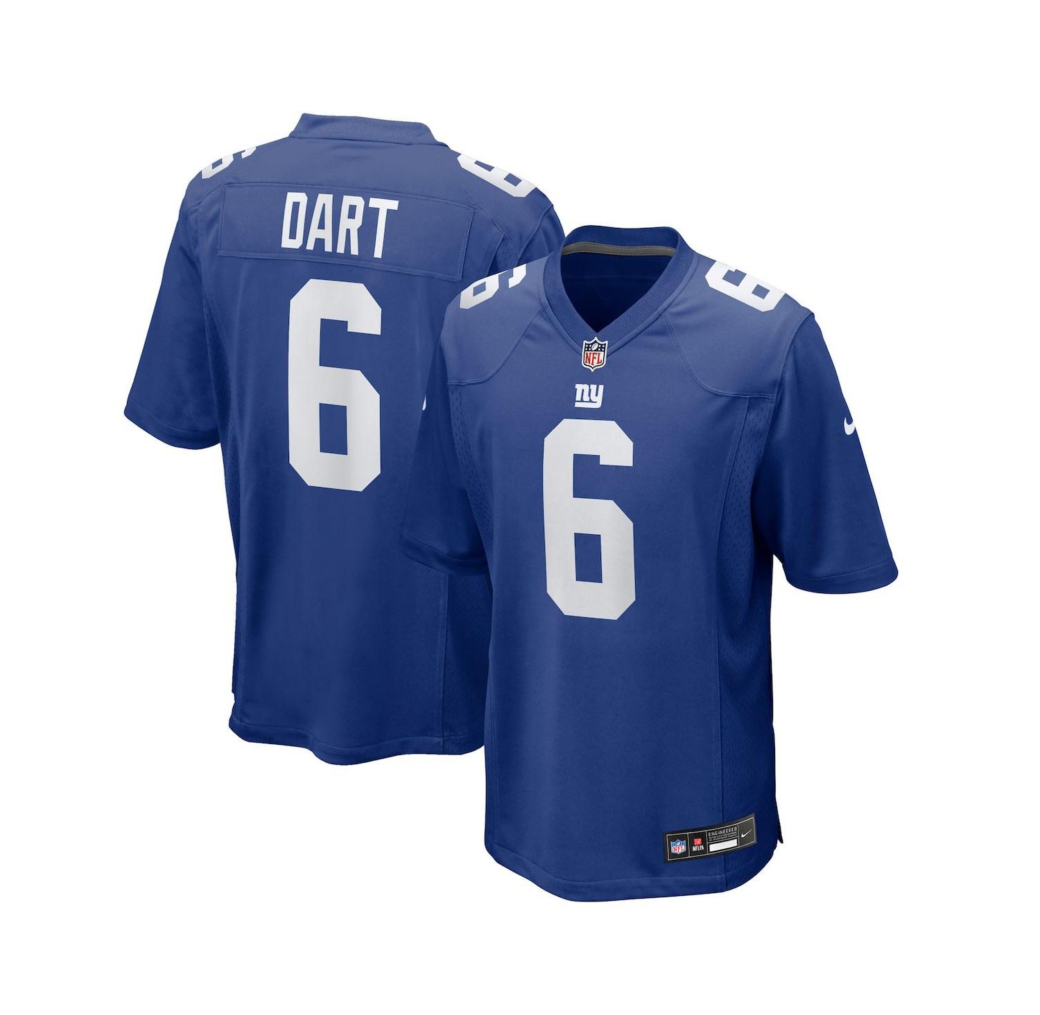 Men's Jaxson Dart Royal New York Giants 2025 NFL Draft First Round Pick Game Jersey