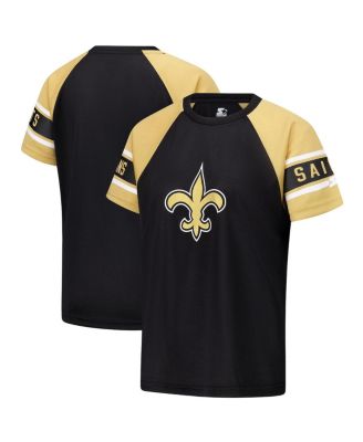 Women's Black New Orleans Saints 1st Rounder Color Block Raglan Top