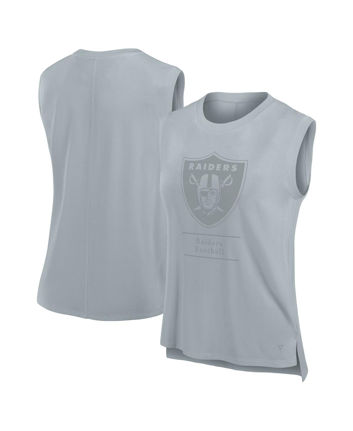 Fanatics Women's Gray Las Vegas Raiders Studio Embrace Tank Top In Gray