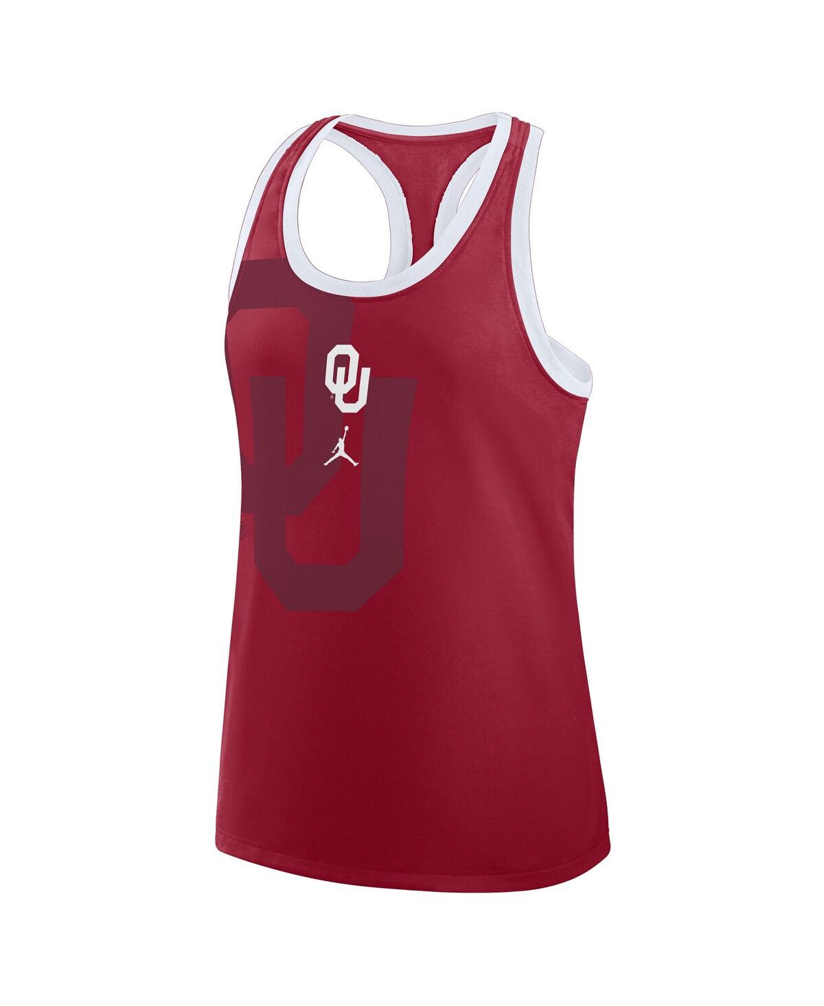 Jordan Women's Crimson Oklahoma Sooners Primetime Racerback Tri-blend Tank Top In Red