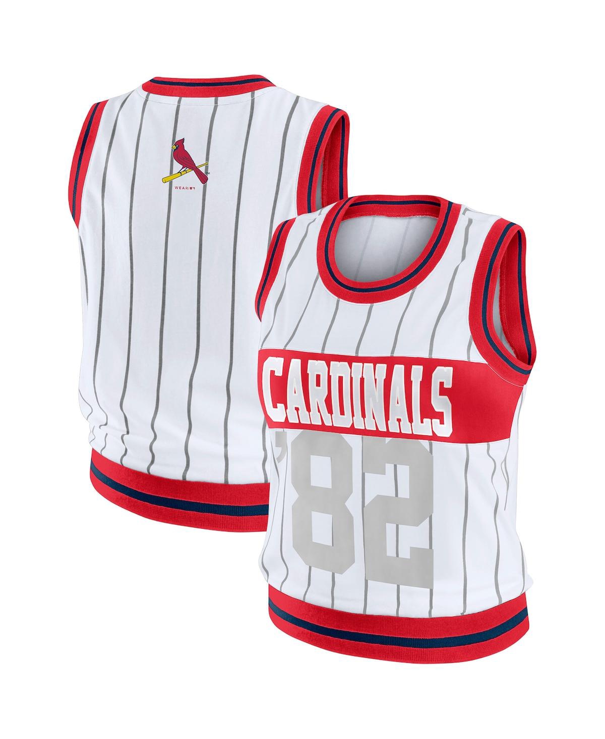 Wear By Erin Andrews Women's White St. Louis Cardinals Sporty Tank Top In Multi