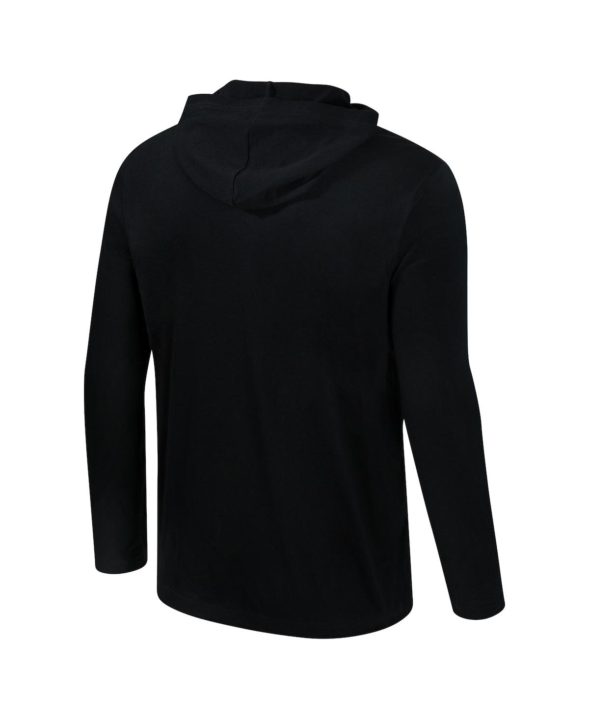 Colosseum Men's Black Boise State Broncos Color Pop Active Blend 2-hit Long Sleeve Hooded T-shirt In Black