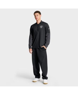 Men's Black Las Vegas Raiders Sideline Feel The Pressure Performance Half-Zip Pullover