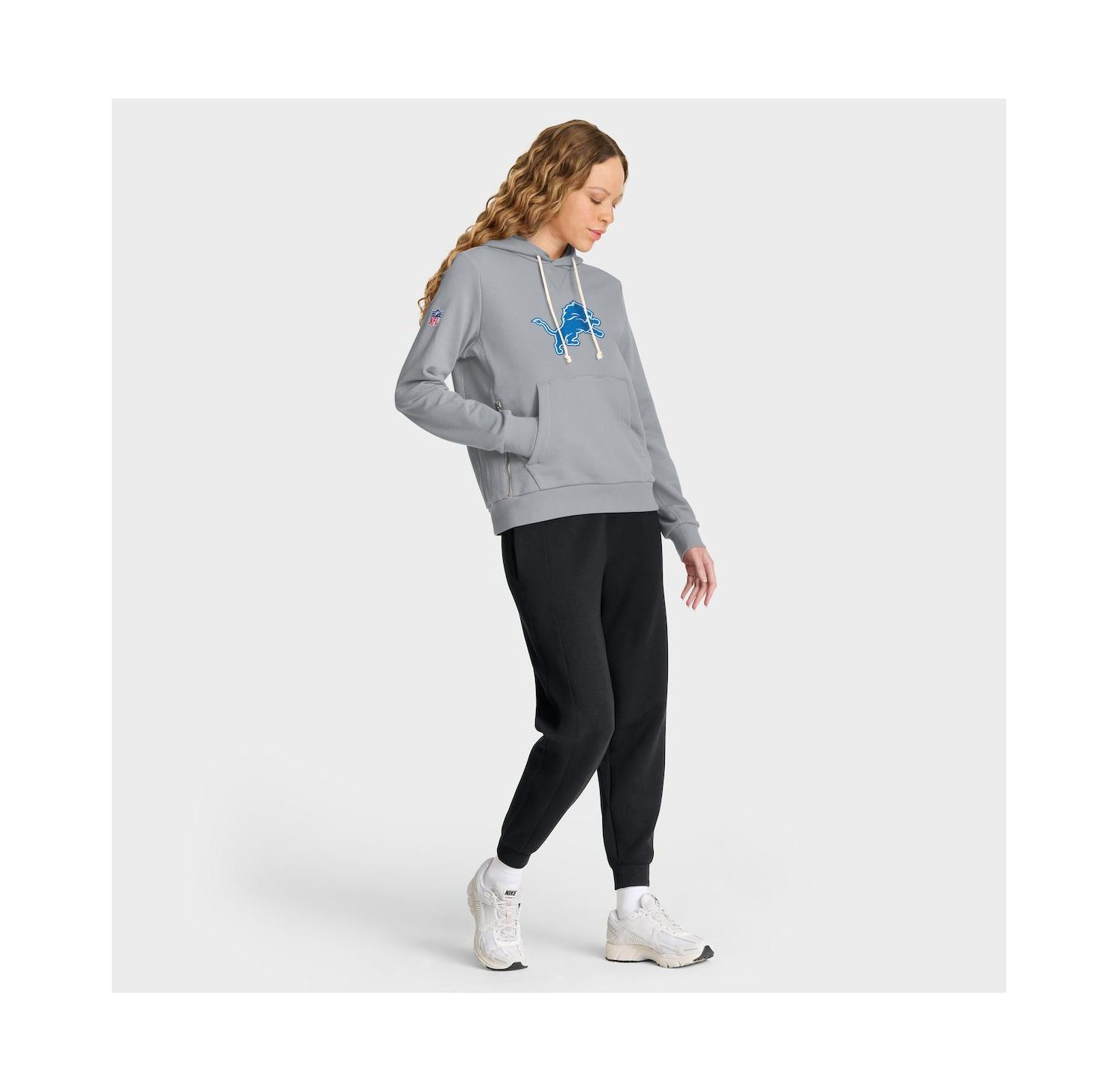 Women's Gray Detroit Lions Sideline Standard Issue Initial Home Dri-FIT Hoodie