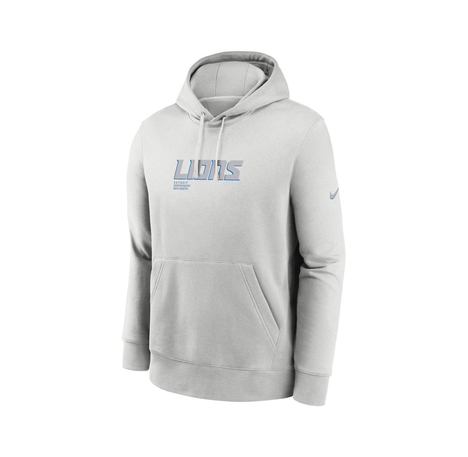 Nike Men's Gray Detroit Lions Edge Pack French Terry Club Pullover Hoodie
