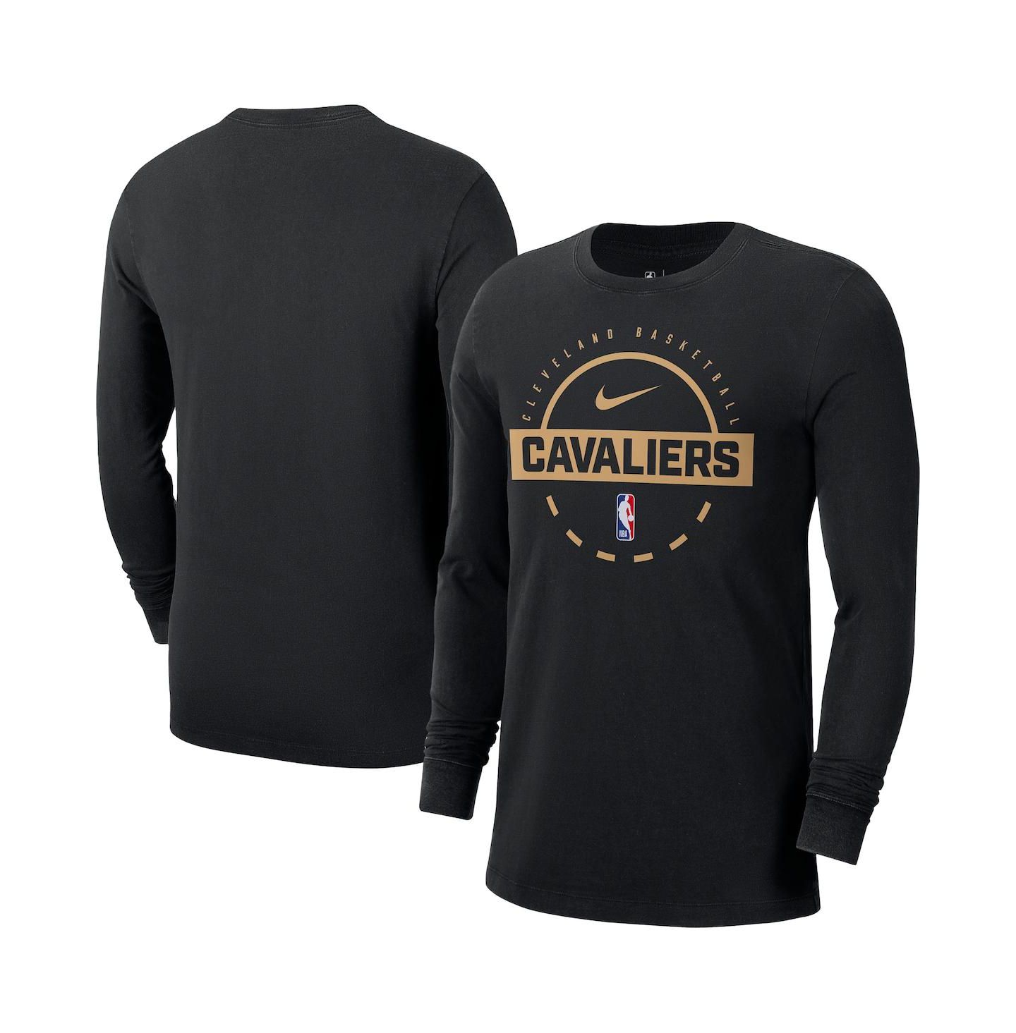 Мужская футболка Nike Black Cleveland Cavaliers Authentic Long Sleeve Practice — фото 1