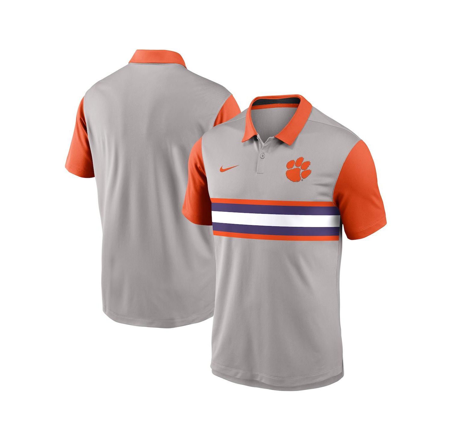 Men's Gray/Orange Clemson Tigers Vapor Performance Polo Shirt