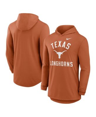 Nike - Men's Texas Orange Texas Longhorns Classic Arch Tri-Blend Performance Long Sleeve Hoodie T-shirt