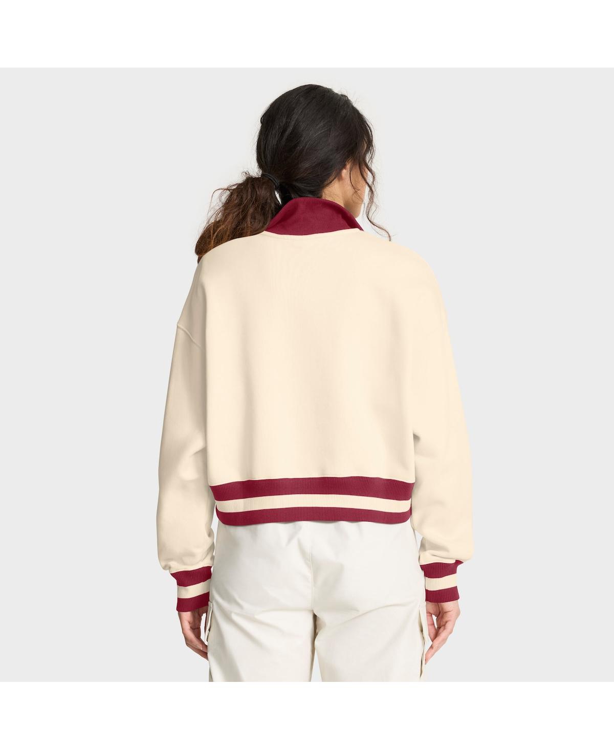 Nike Tan Stanford Cardinal Legacy Half-zip Sweatshirt In White