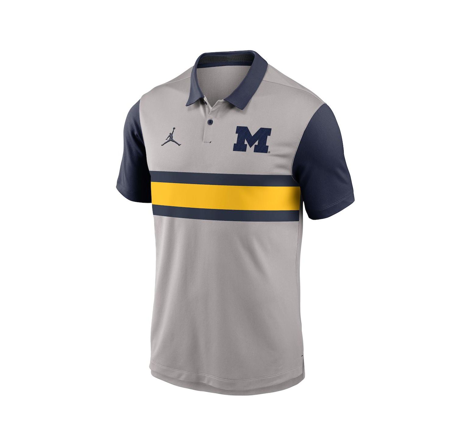 Men's Gray/Navy Michigan Wolverines Vapor Performance Polo Shirt