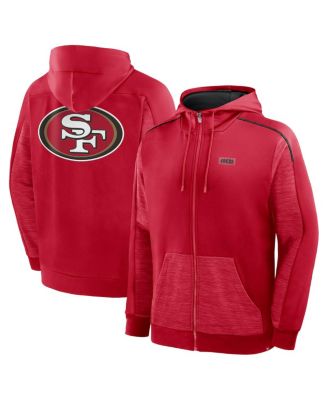 Fanatics - Men's Scarlet San Francisco 49ers Checkdown Pass Full-Zip Hoodie