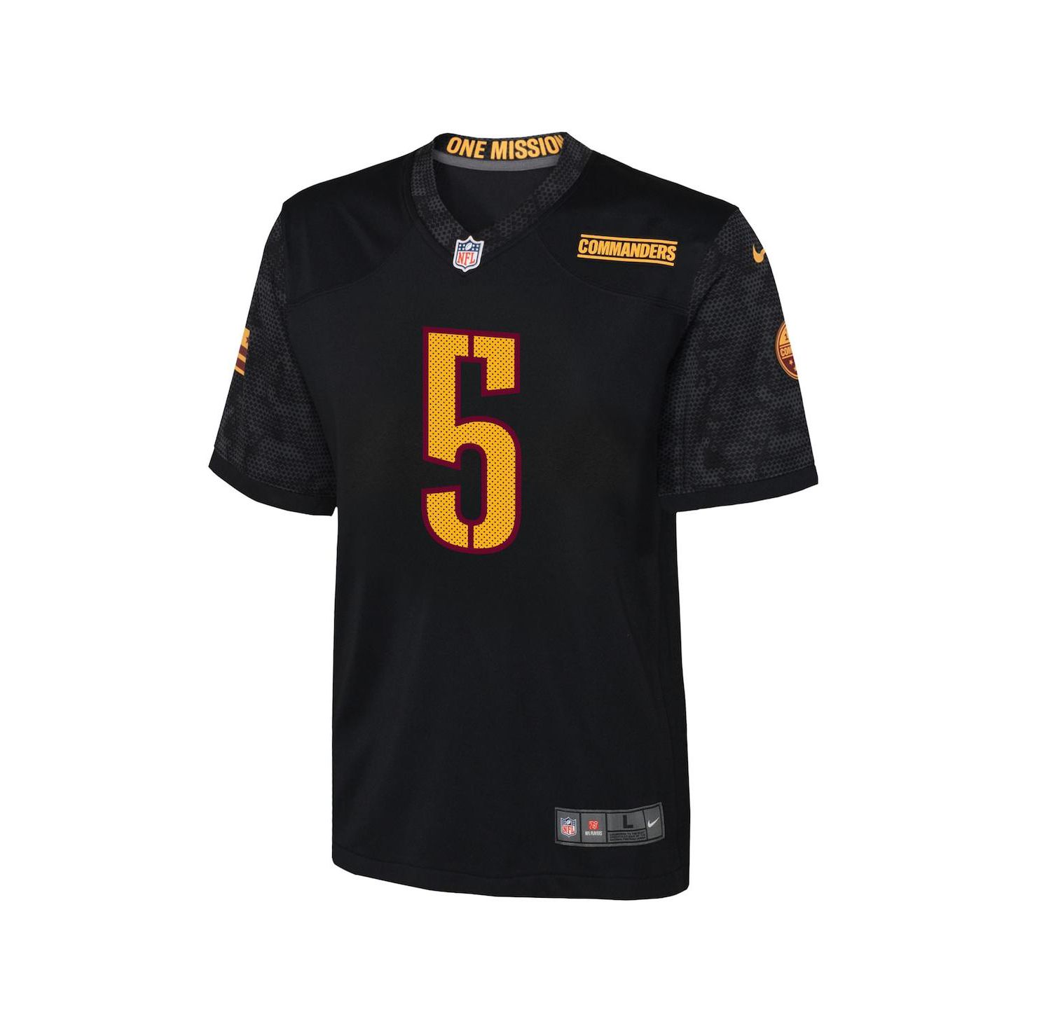 Big Boys and Girls Jayden Daniels Black Washington Commanders Alternate Game Jersey