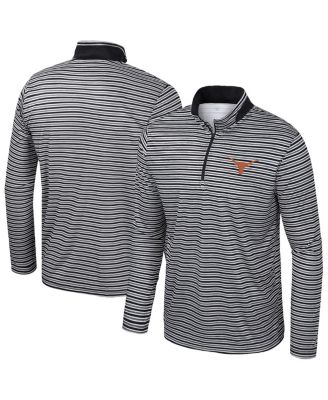 Colosseum - Men's Black Texas Longhorns Striped Quarter-Zip Sweatshirt
