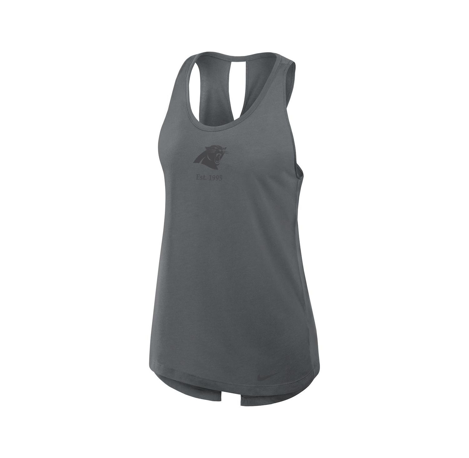 Women's Gray Carolina Panthers Glory Crisscross Performance Tank Top