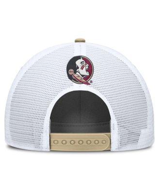 Men's Gold/White Florida State Seminoles 2025 On-Field Rise Patch Trucker Adjustable Hat