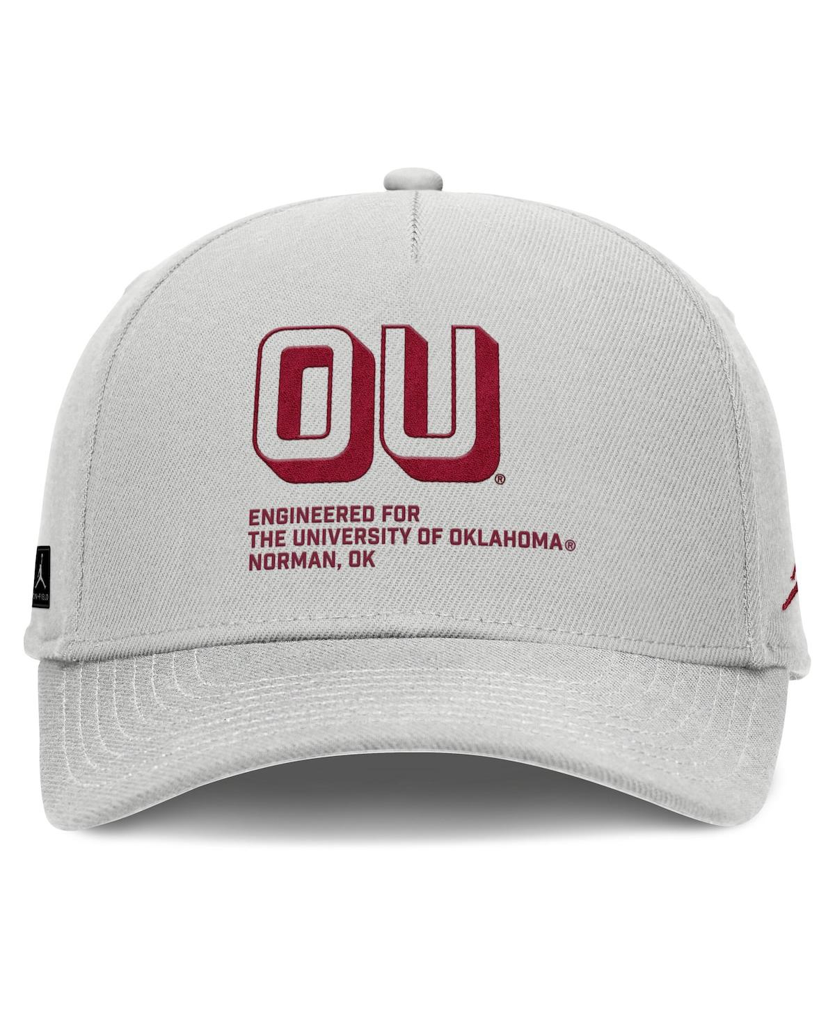 Jordan Men's Gray Oklahoma Sooners 2025 Sideline Dust Pinched Rise Adjustable Hat In Gray