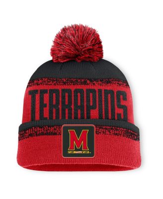 Fanatics - Men's Red/Black Maryland Terrapins Thrive Cuffed with Pom Knit Hat