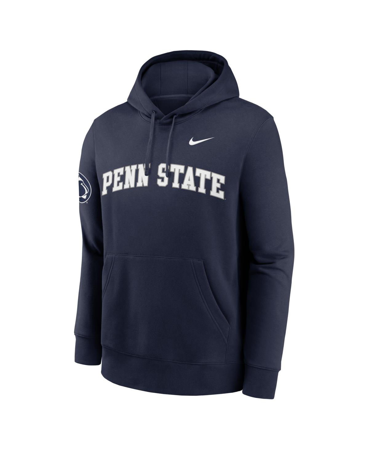 Nike Navy Penn State Nittany Lions 2025 Sideline Club Fleece Pullover Hoodie In Blue