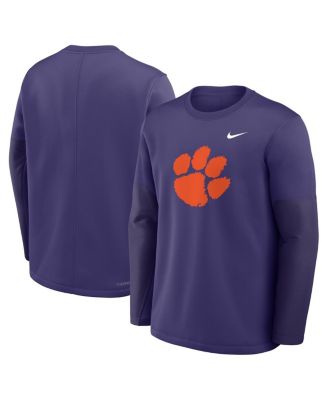 Men's Purple Clemson Tigers 2025 Sideline Coach Performance Long Sleeve T-Shirt
