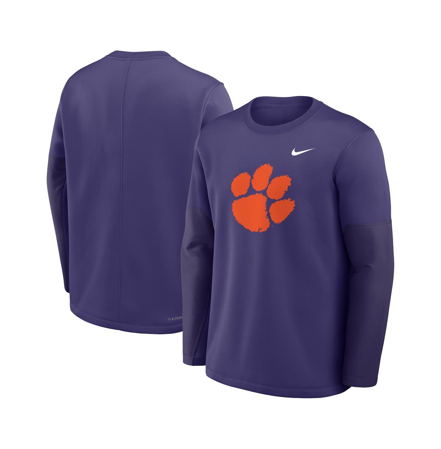 Мужская футболка Nike Purple Clemson Tigers 2025 Sideline Coach Performance Long Sleeve — фото 4