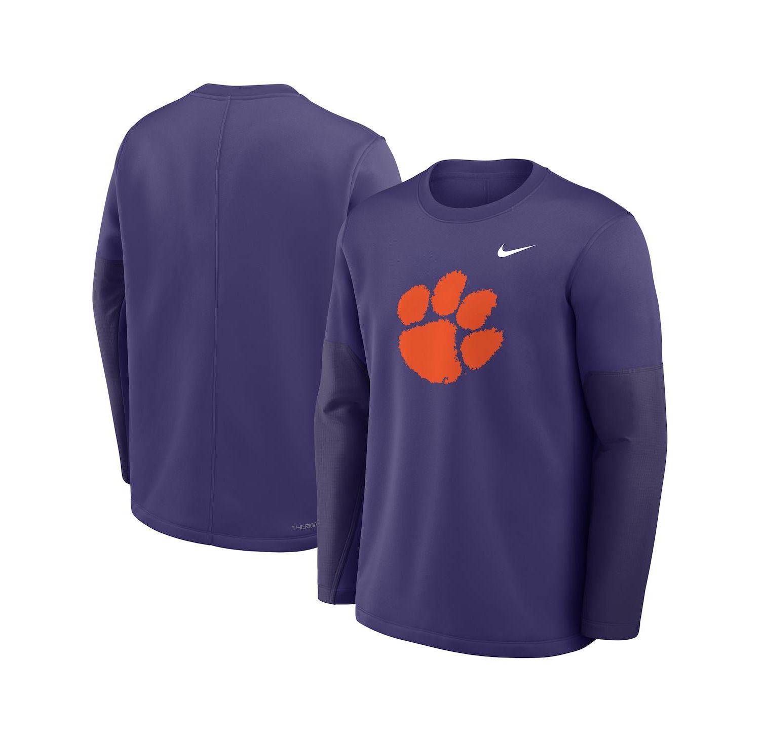Men's Purple Clemson Tigers 2025 Sideline Coach Performance Long Sleeve T-Shirt