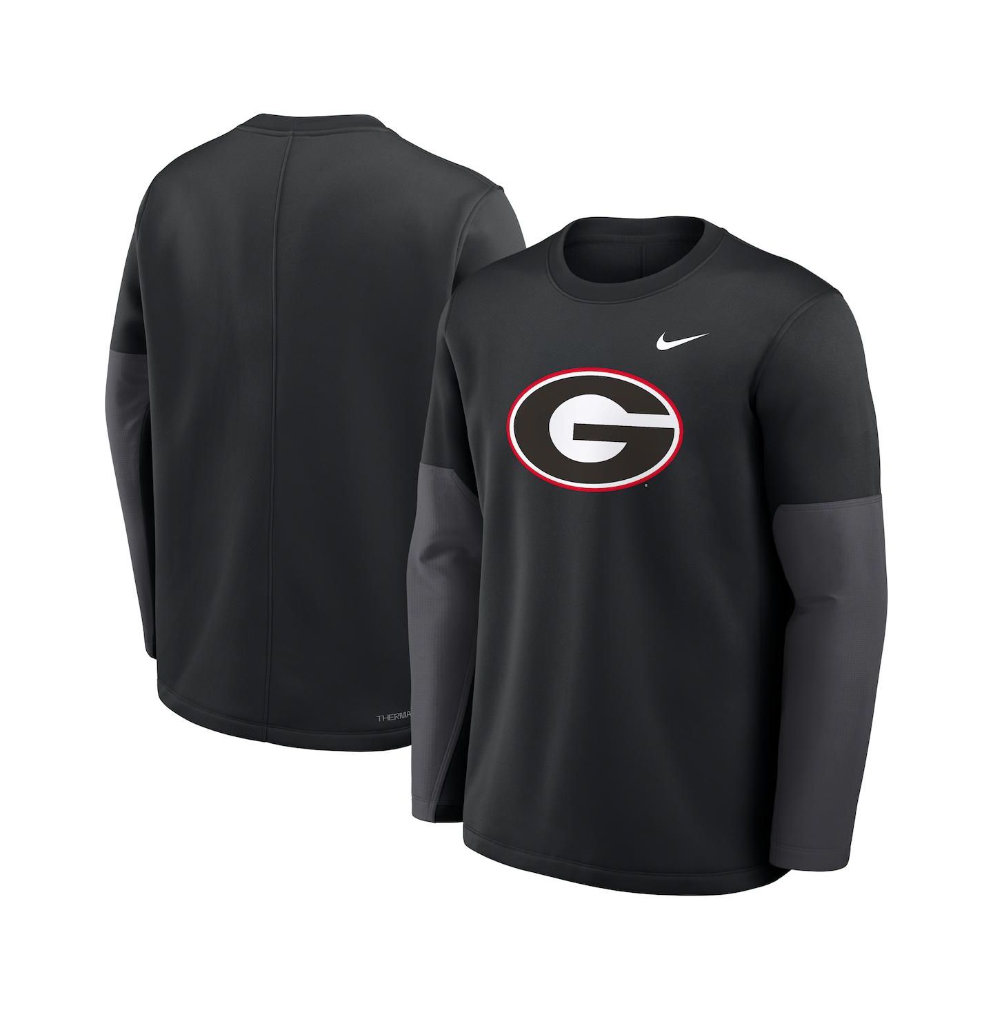 Мужская футболка Nike Black Georgia Bulldogs 2025 Sideline Coach Performance Long Sleeve — фото 4