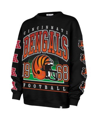 Women's Black Cincinnati Bengals Go Big Oversized Pullover Sweatshirt