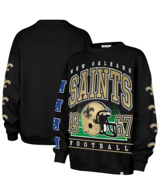 '47 Brand - Women's Black New Orleans Saints Go Big Oversized Pullover Sweatshirt