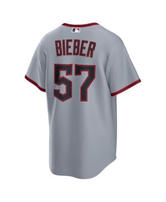 Men's Shane Bieber Gray Cleveland Guardians Road Replica Jersey