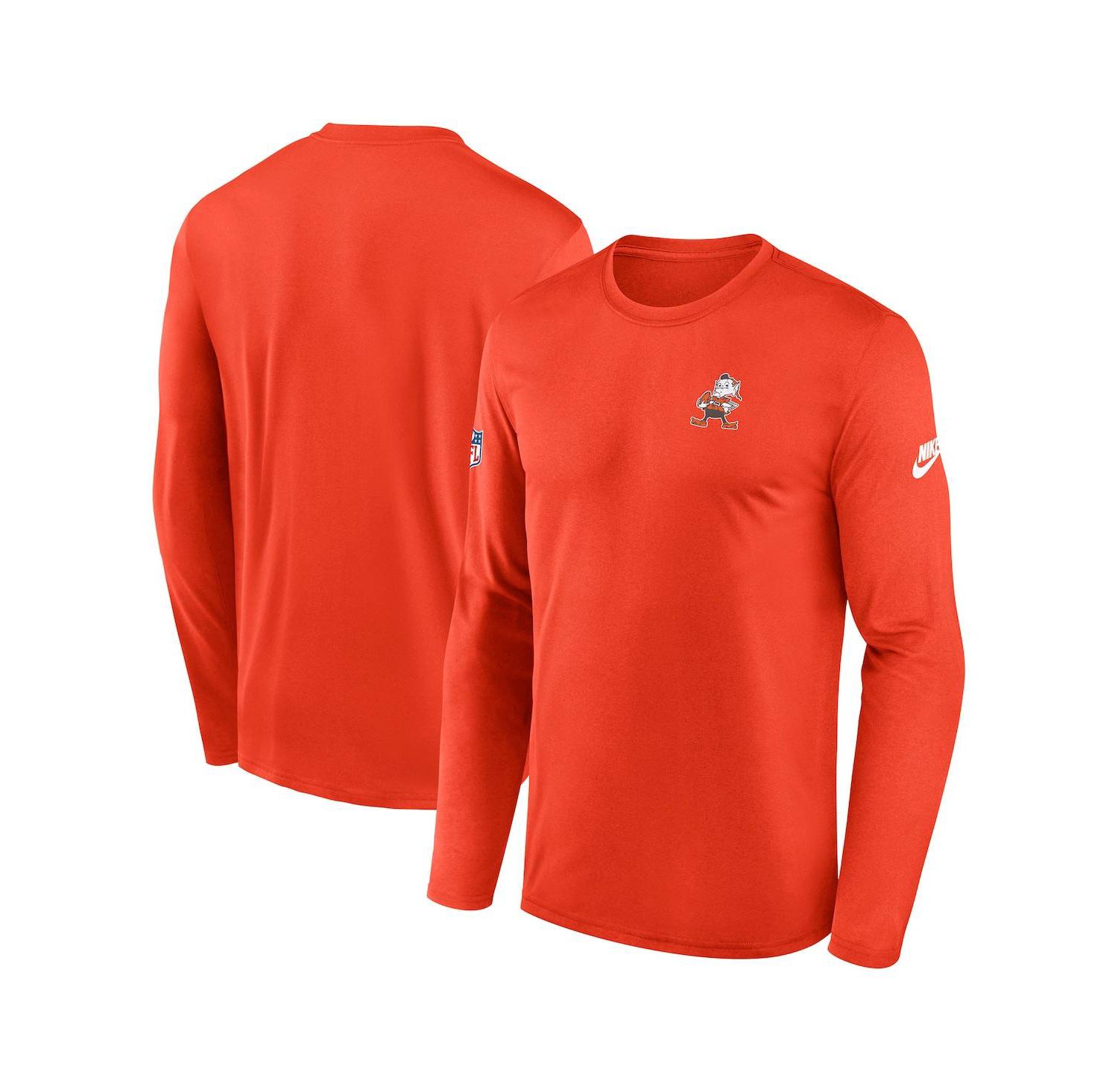 Men's Orange Cleveland Browns Legend Small Logo Performance Long Sleeve T-Shirt