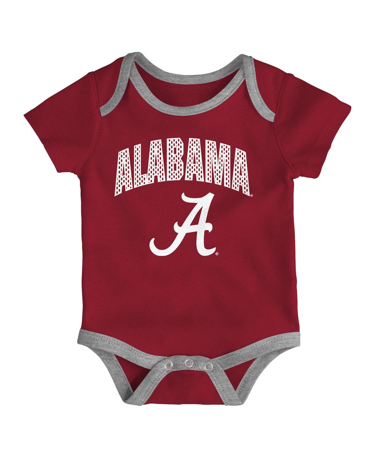 Outerstuff Baby Boys And Girls 3-pack Alabama Crimson Tide All Day Play Bodysuit Set In Multi