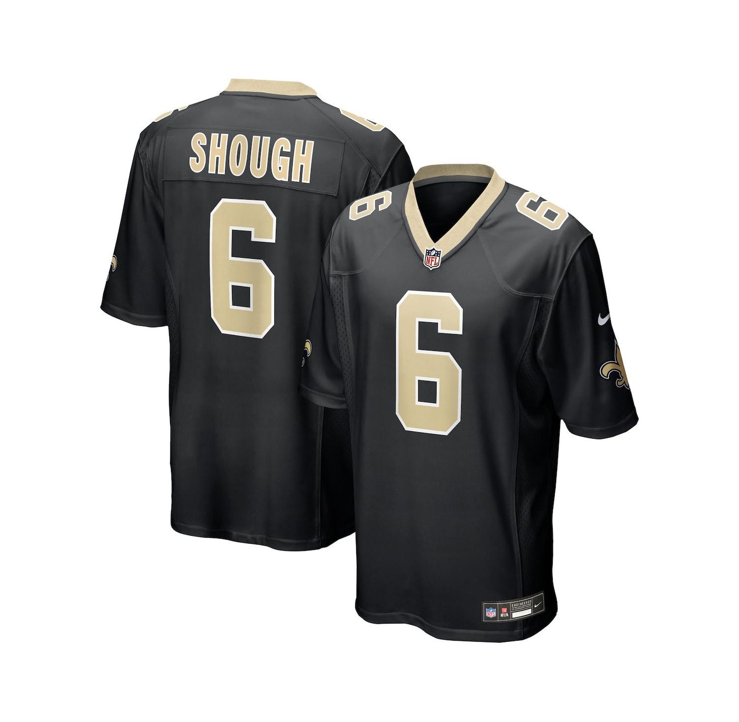 Men's Tyler Shough Black New Orleans Saints Game Jersey