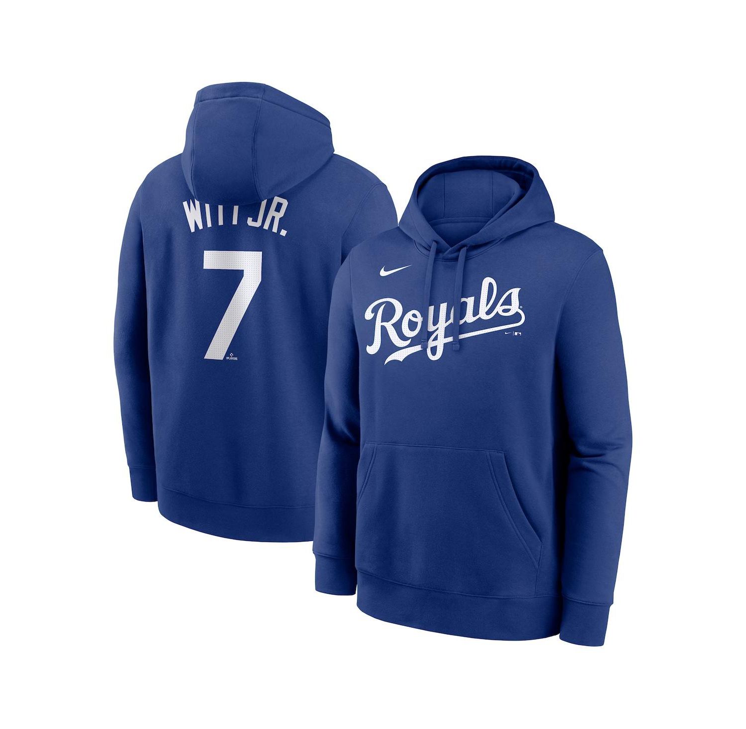 Men's Bobby Witt Jr. Royal Kansas City Royals Player Name & Number Club Fleece Pullover Hoodie