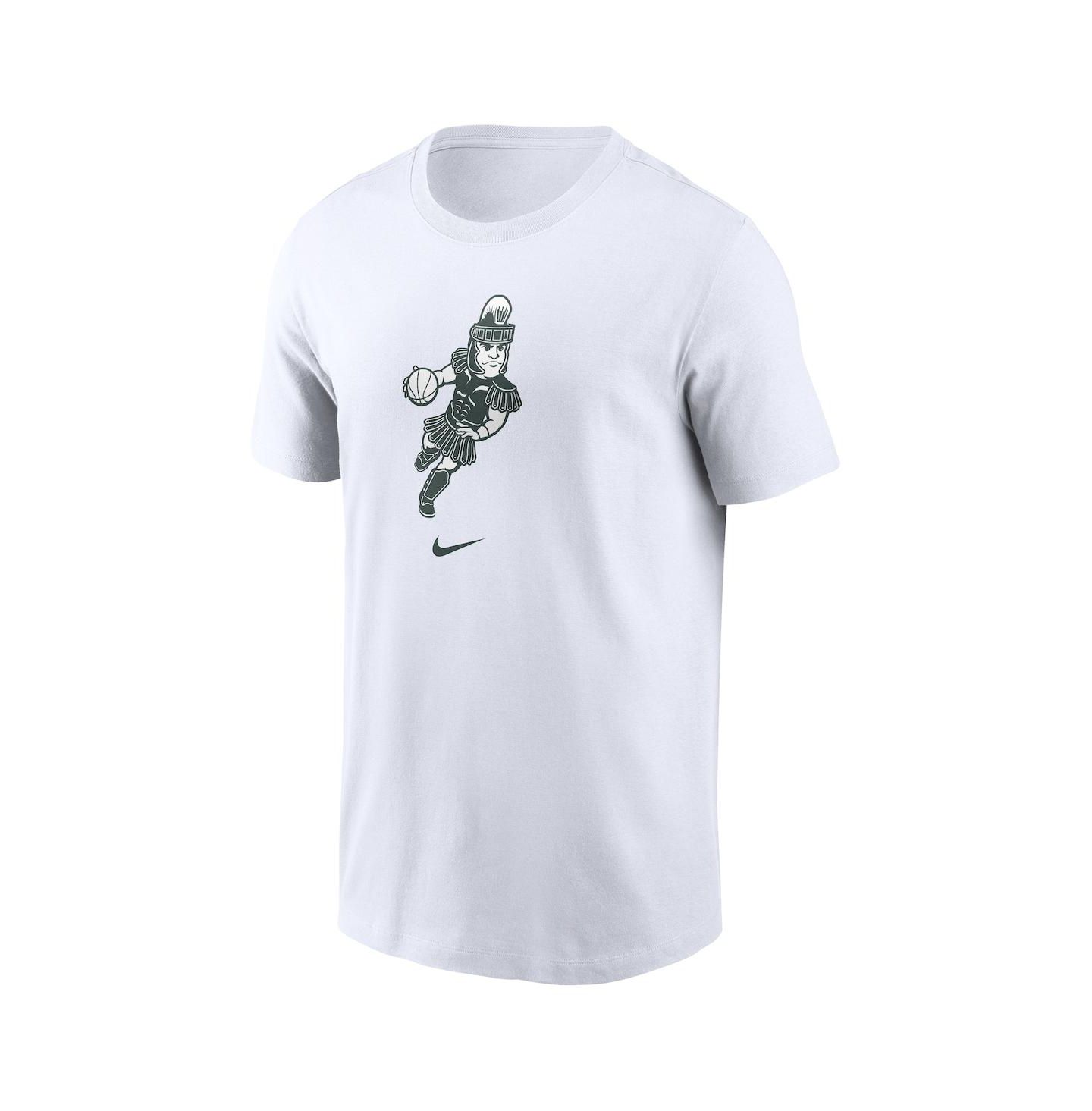 Мужская футболка Nike White Michigan State Spartans Basketball Sparty Sport — фото 2