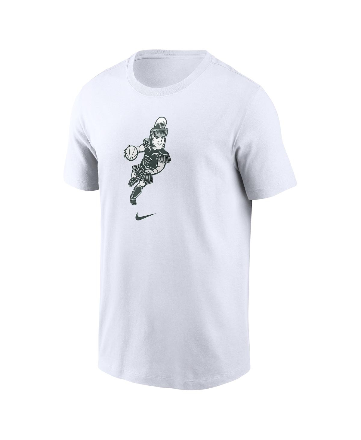 Nike Men's White Michigan State Spartans Basketball Sparty Sport T-shirt In White