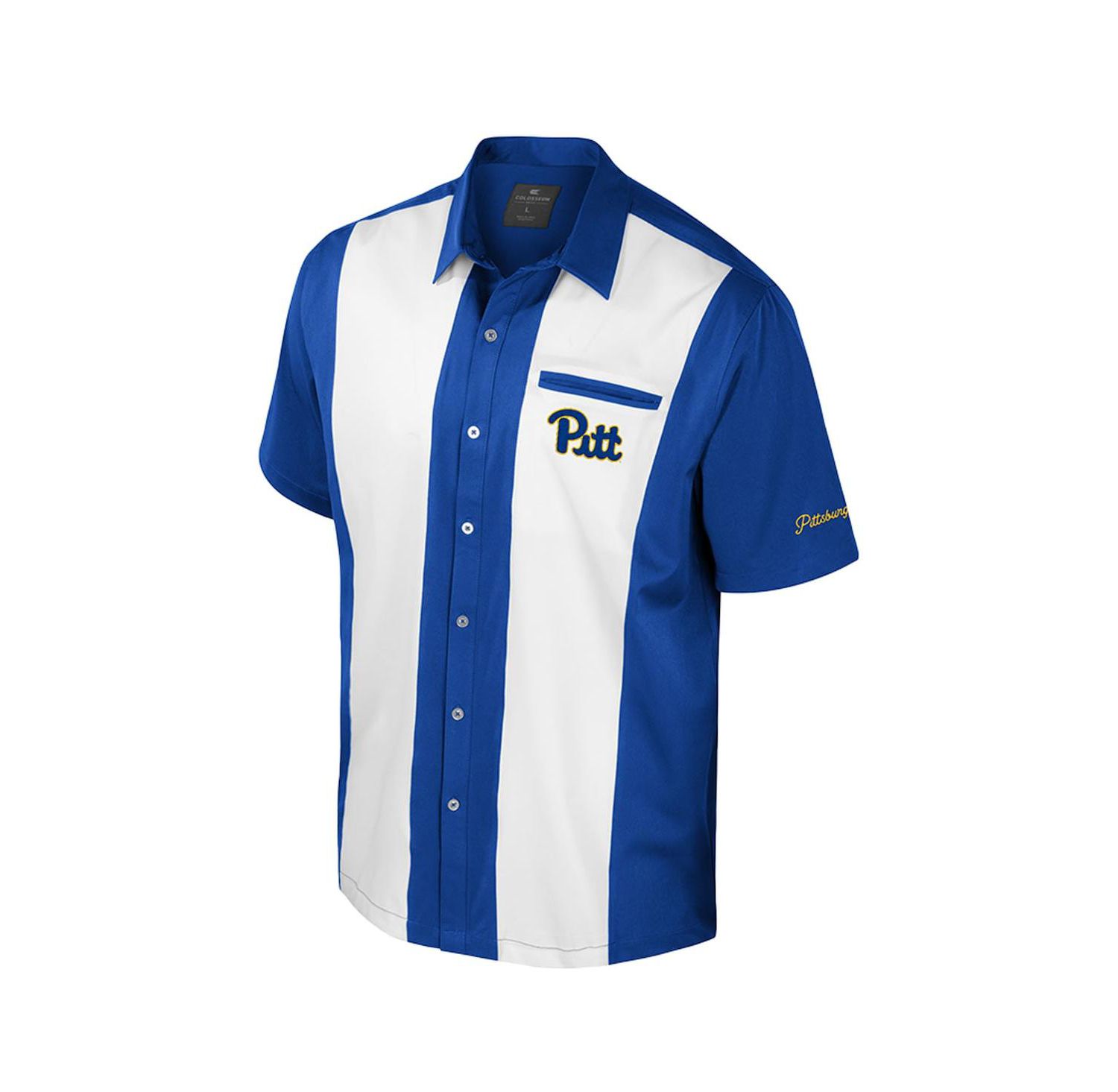 Men's Royal Pitt Panthers Strike Bowling Button-Up Shirt