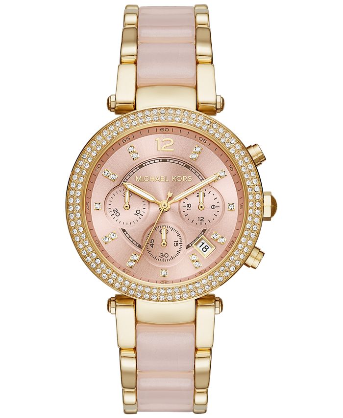 Michael Kors Women's Chronograph Parker Gold-Tone Stainless Steel and ...
